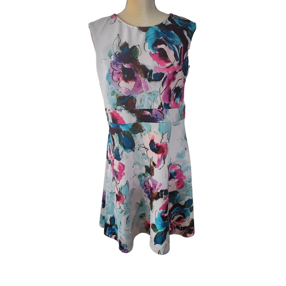New York Clothing Company Women's Fit & Flare Retro Floral Dress Size 12